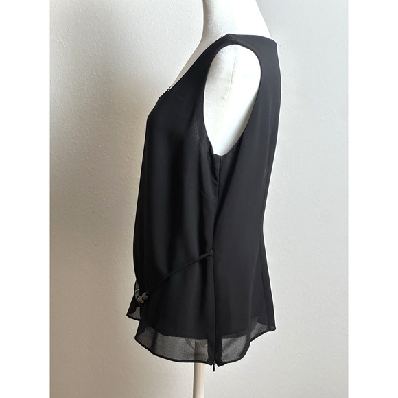 Studio I Women’s Black Top Size 12 Black Sleeveless Top With Decorative Beads - Picture 13 of 16
